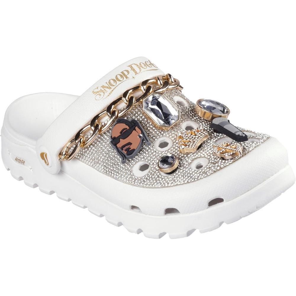 imageSkechers Womens Snoop Dogg Arch Fit FootstepsRolling N Gold ClogWhite