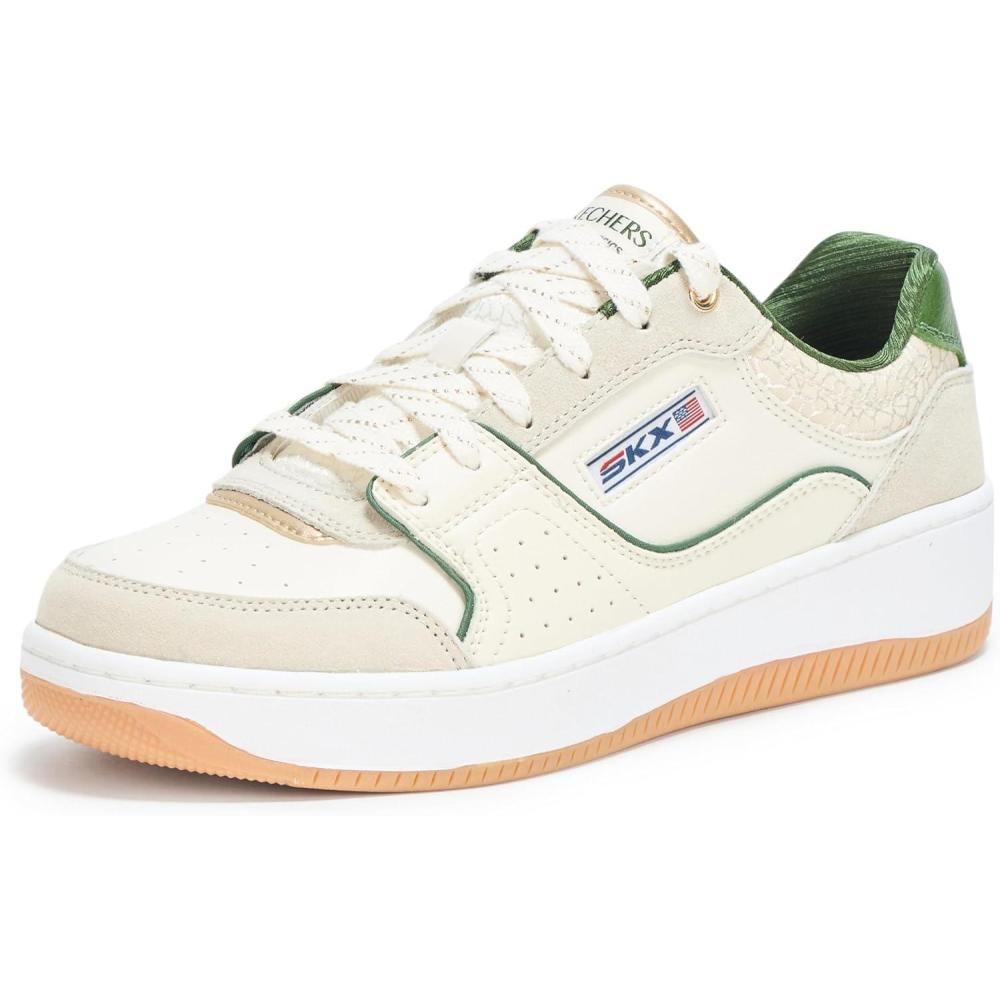 imageSkechers Womens Sport Court 20Metallic Brea SneakerNaturalGreen