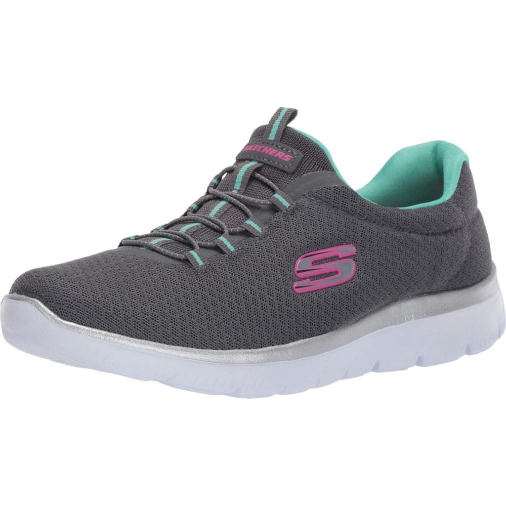 imageSkechers Womens Summits SneakerCharcoalGreen