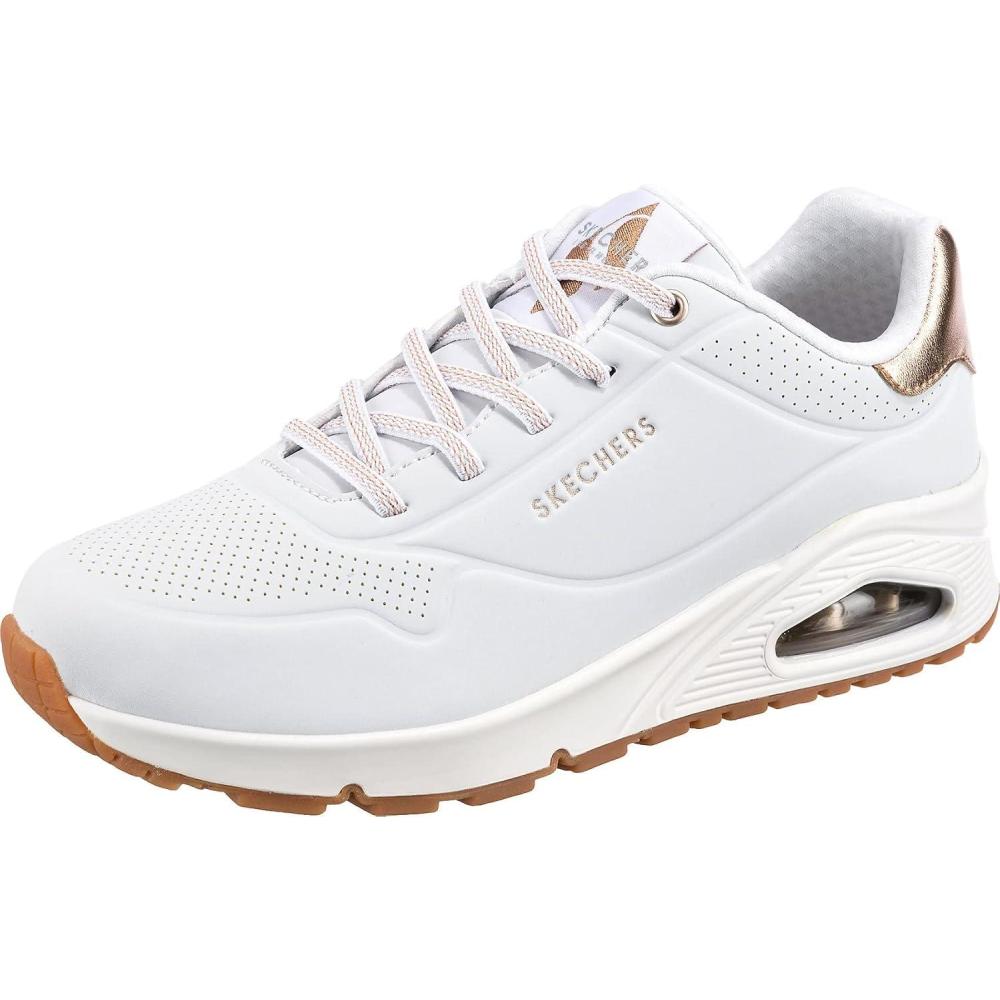 imageSkechers Womens UnoShimmer Away Wedge Slipon Fashion SneakersWhite
