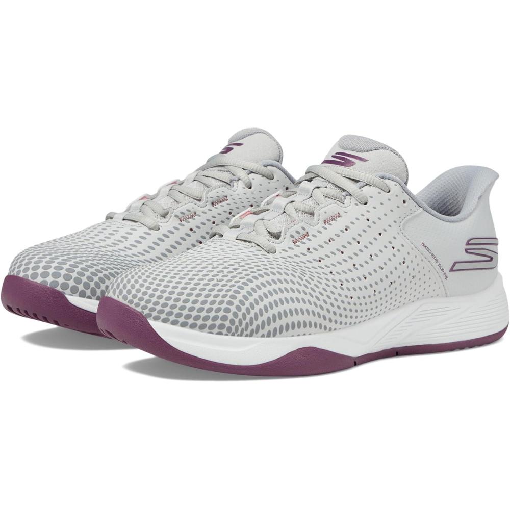 imageSkechers Womens Viper Court Reload Hands Free Slipins SneakerGrayPurple