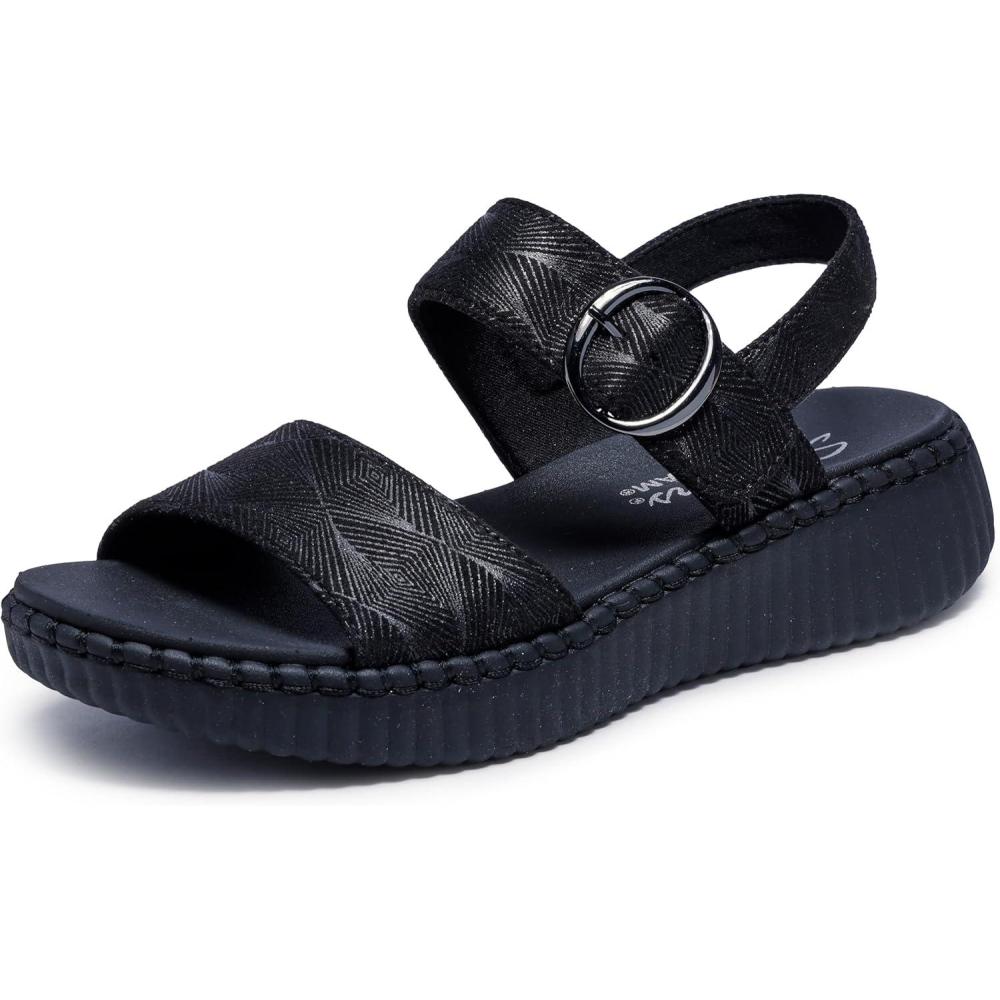 imageSkechers Womens Wilshire BLVDIllusion of Love Wedge SandalBlackBlack