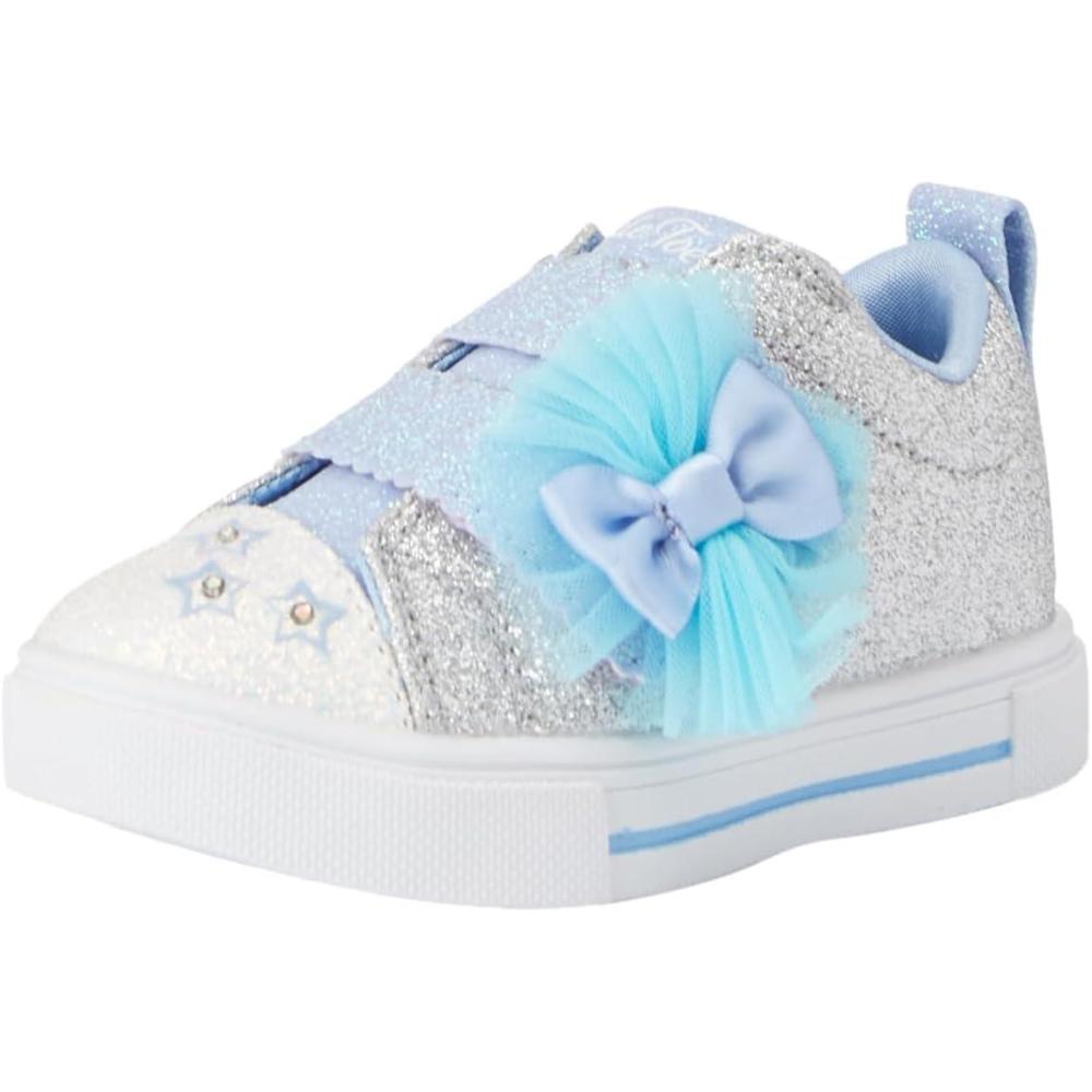 imageSkechers girls Twinkle Sparks Glitter Gems sneakerSilverLight Blue