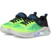 SKECHERS Boy’s Meteor-Lights-krendo Sneaker(Black/Blue/Lime)