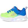 SKECHERS Boy’s Meteor-Lights-krendo Sneaker(Blue/Lime)