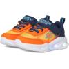 SKECHERS Boy’s Meteor-Lights-krendo Sneaker(Navy/Orange)