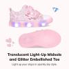 Skechers Girl’s Twinkle Sparks Ice-Heather – Light-Up Sneakers, Cushioned Comfort, Flexible Sole(Rose Gold)