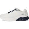 Skechers Men’s Bobs Glide Step Arc Waves 2.0-Class Rank Sneaker(White/Navy)