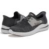 Skechers Men’s Delson 3.0-Roth 210606 Low Profile Bungee Lace Slip-Ins(Black/Grey)