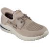 Skechers Men’s Delson 3.0-Roth 210606 Low Profile Bungee Lace Slip-Ins(Taupe)