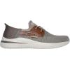 Skechers Men’s Delson 3.0-Roth 210606 Low Profile Bungee Lace Slip-Ins(Taupe/Brown)