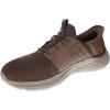 Skechers Men’s Garner-Newick 210803 Low Profile Bungee Lace Slip-Ins(Brown)