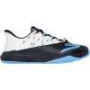 Skechers Men’s Low-top Sneakers(White Leather  Black Leather  Blue Mesh Fabric)