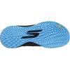 Skechers Men’s Low-top Sneakers(White Leather Black Leather Blue Mesh)