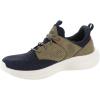 Skechers Men’s Slade-Breyer 210892 Knitted Mesh Bungee Lace W/Quarter Cage Slip On(Navy/Tan)