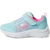 Skechers Unisex-child Microspec Plus – Swirl Sweet Sneaker(Aqua/Pink)