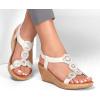 Skechers Women’s Beverlee-Date Glam Sandal Wedge(Off-white)