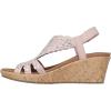 Skechers Women’s Beverlee-Dazzling Charm Wedge Sandal(Blush)