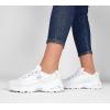 Skechers Women’s D’Lites Fresh Start Memory Foam Lace-up Sneaker Fashion(White/Silver)