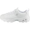 Skechers Women’s D’Lites Fresh Start Memory Foam Lace-up Sneaker Fashion(White/Silver)