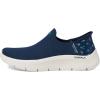 Skechers Women’s Go Walk Flex Sunset Rose Hands Free Slip-ins Sneaker(Navy/Turquoise)