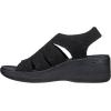 Skechers Women’s Pier-lite-Memory Maker Wedge Sandal(Black/Black)