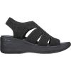 Skechers Women’s Pier-lite-Memory Maker Wedge Sandal(Black/Black)