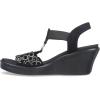 Skechers Women’s Rumble on-Queen B2 Wedge Sandal(Black/Silver)