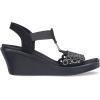 Skechers Women’s Rumble on-Queen B2 Wedge Sandal(Black/Silver)