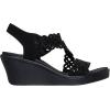 Skechers Women’s Rumble on-Sassier DayZ Wedge Sandal(Black/Black)