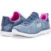 Skechers Women’s Summit – Quick Getaway Sneaker(Blue/Hot Pink)