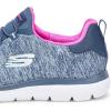 Skechers Women’s Summit – Quick Getaway Sneaker(Blue/Hot Pink)