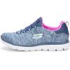 Skechers Women’s Summit – Quick Getaway Sneaker(Blue/Hot Pink)