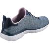 Skechers Women’s Summit – Quick Getaway Sneaker(Navy/Purple/Light Blue)
