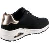 Skechers Women’s Uno-Shimmer Away Wedge Slip-on Fashion Sneakers(Black)