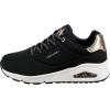 Skechers Women’s Uno-Shimmer Away Wedge Slip-on Fashion Sneakers(Black)