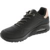 Skechers Women’s Uno-Shimmer Away Wedge Slip-on Fashion Sneakers(Black/Black)