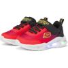 SKECHERS Boy’s Meteor-Lights-krendo Sneaker(Black/Red)