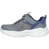 SKECHERS Boy’s Meteor-Lights-krendo Sneaker(Charcoal/Blue)