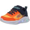 SKECHERS Boy’s Meteor-Lights-krendo Sneaker(Navy/Orange)