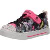 Skechers Girl’s Twinkle Sparks Ice-Heather – Light-Up Sneakers, Cushioned Comfort, Flexible Sole(Black/Multi)