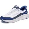 Skechers Men’s Contour Foam Cozy Fit Hands Free Slip-in Sneaker(White/Navy)
