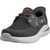 Skechers Men’s Delson 3.0-Roth 210606 Low Profile Bungee Lace Slip-Ins(Charcoal/Orange)