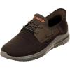 Skechers Men’s Delson 3.0-Roth 210606 Low Profile Bungee Lace Slip-Ins(Chocolate)