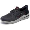 Skechers Men’s Delson 3.0-Roth 210606 Low Profile Bungee Lace Slip-Ins(Chocolate/Bark)