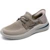 Skechers Men’s Delson 3.0-Roth 210606 Low Profile Bungee Lace Slip-Ins(Taupe)