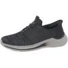 Skechers Men’s Garner-Newick 210803 Low Profile Bungee Lace Slip-Ins(Black/White)