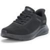 Skechers Men’s Hands Free Slip-ins Squad Chaos-Solid Step Sneaker(Black/Black)
