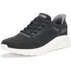 Skechers Men’s Hands Free Slip-ins Squad Chaos-Solid Step Sneaker(Black/White)