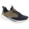 Skechers Men’s Slade-Breyer 210892 Knitted Mesh Bungee Lace W/Quarter Cage Slip On(Navy/Tan)